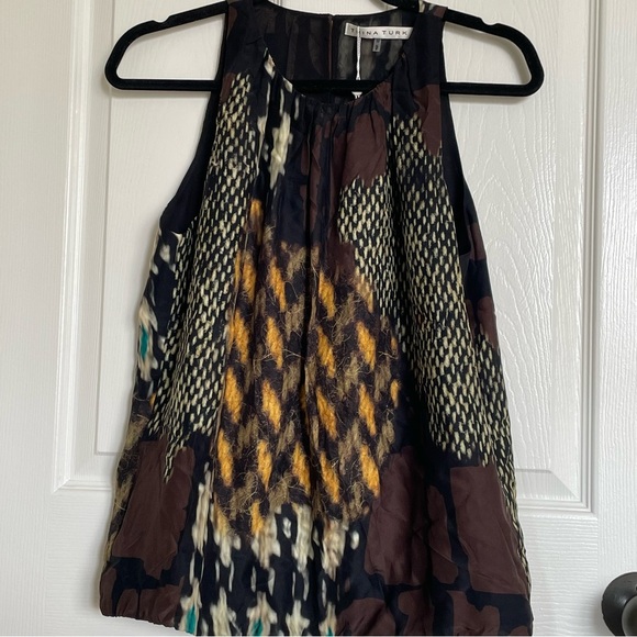 Trina Turk Silk  Women's Multicolor Sleeveless Top M - Picture 1 of 7